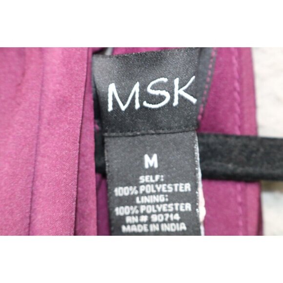 MSK Purple Satin Wide-Leg Jumpsuit-Size Medium-Lined-Whimsigoth - Picture 4 of 8